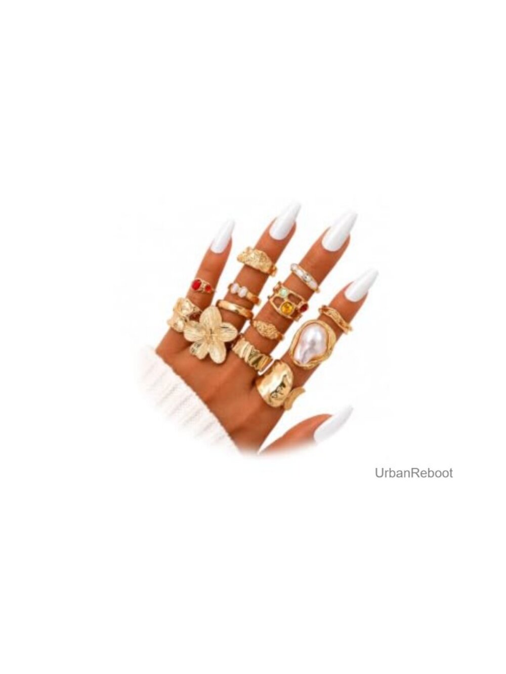 13 Piece Gold Stackable Rings Set for Women Trendy Mix & Match Knuckle Midi
